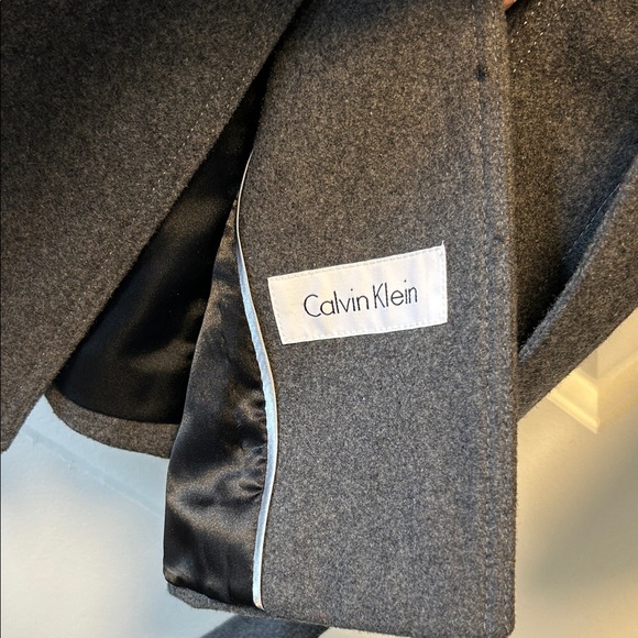 Calvin Klein Wool Blend Belted Trench Coat - Picture 8 of 14